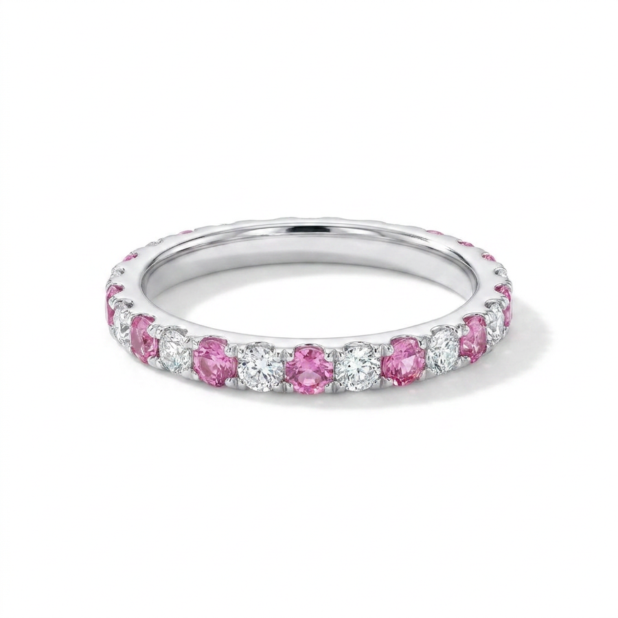 Sterling Silver Aurora Ring – Pink CZ – view 2