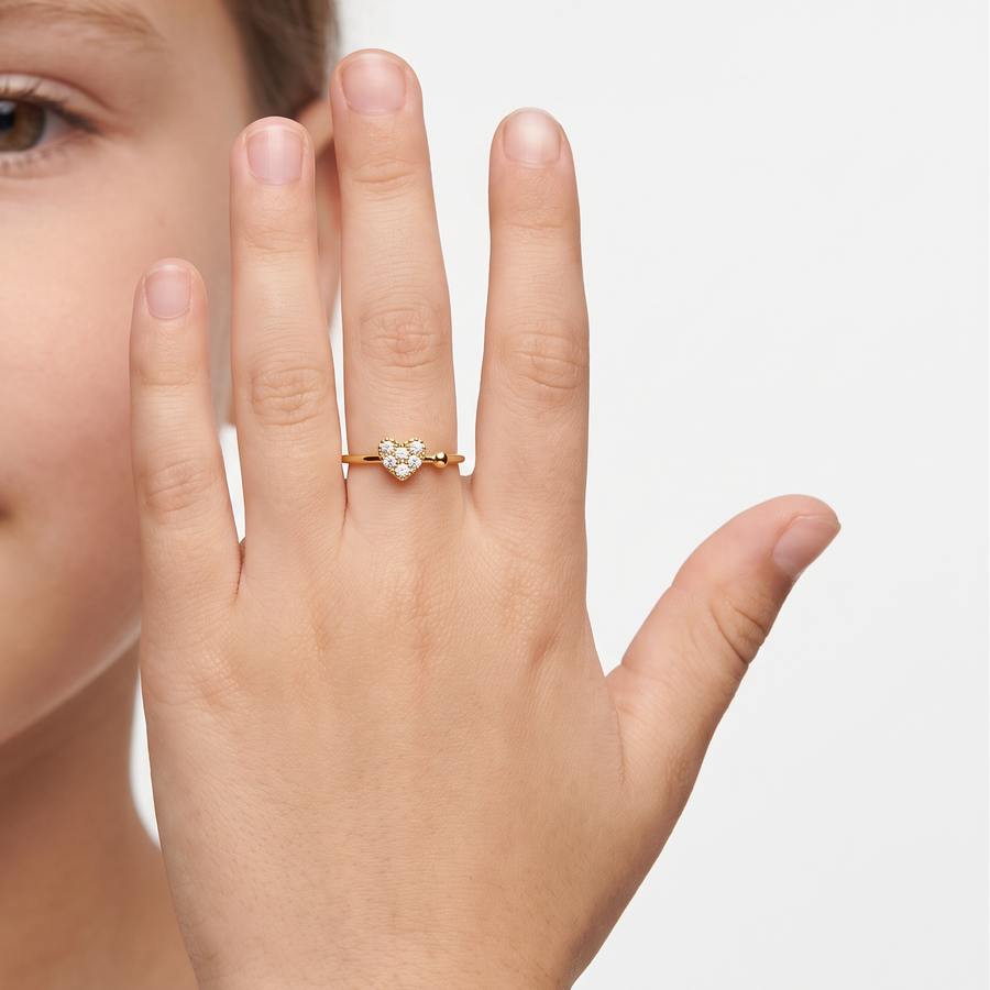 Kids' 18K Gold Baby Ring – CZ – view 4
