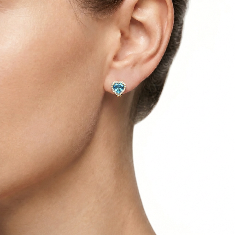 Woman Magia Stones Heart 18K Earrings