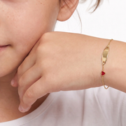 Kids B-Baby Gold Heart 9K Bracelet