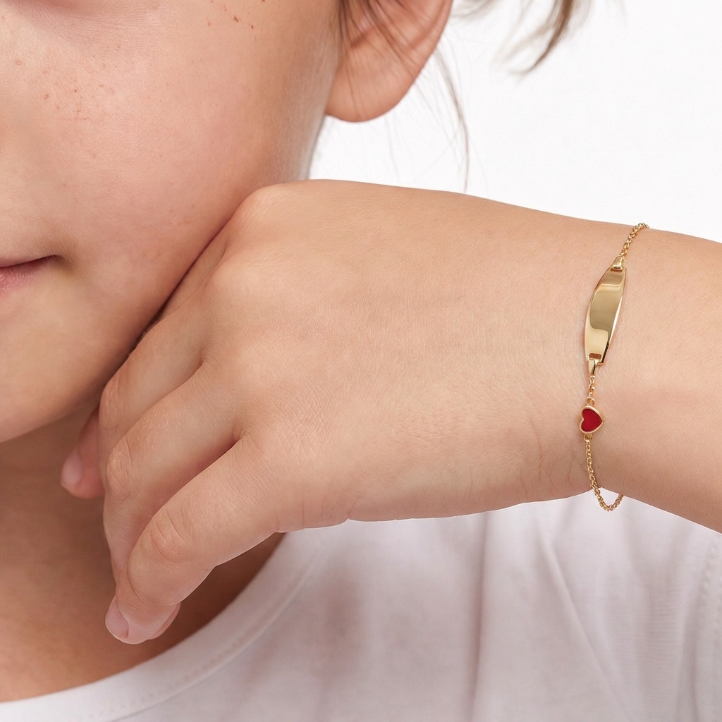 Kids B-Baby Gold Heart 9K Bracelet