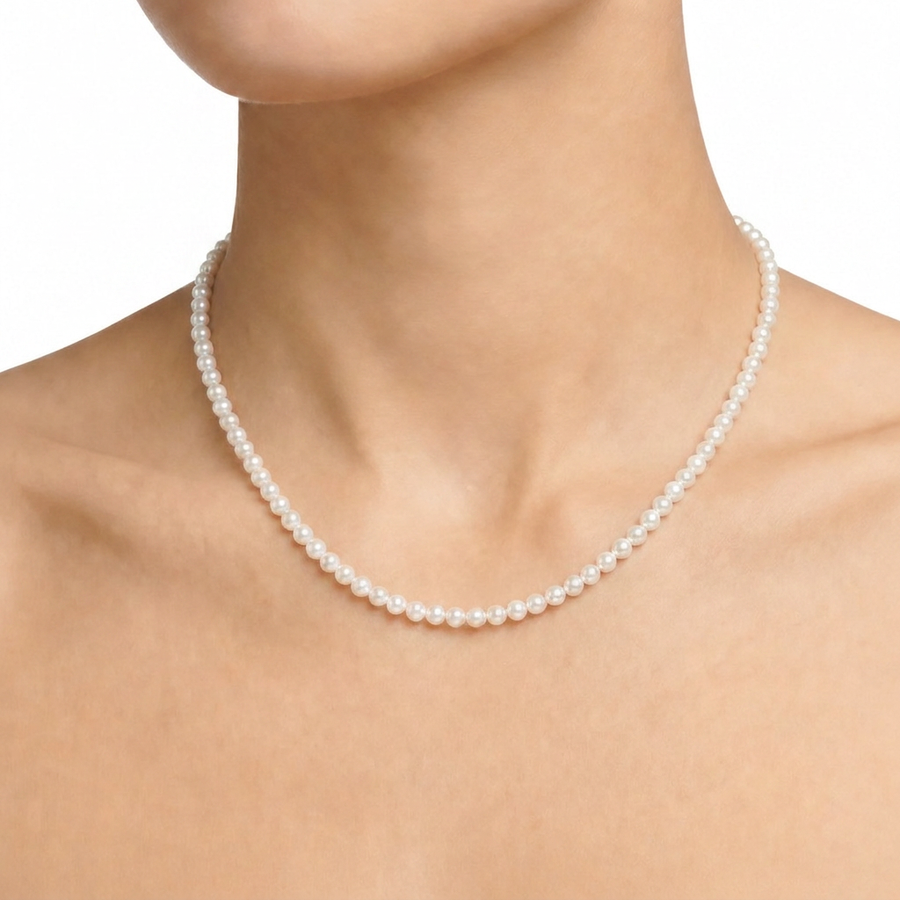 Woman B-Classic Gold Pearls 18K Necklace