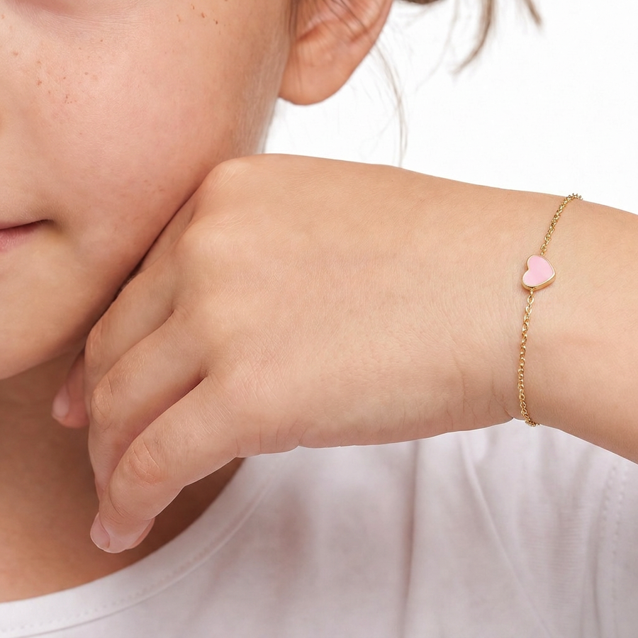 Kids B-Baby Gold Heart 9K Bracelet