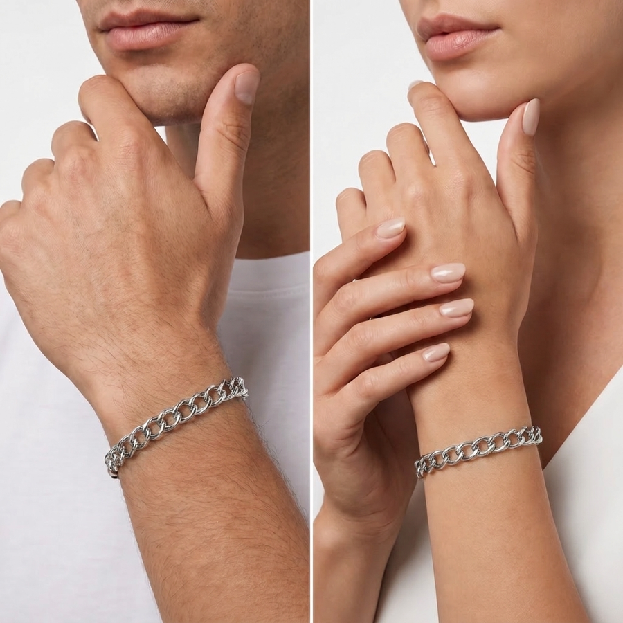 Unisex Intreccio Bold Silver 925 Bracelet