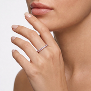 Sterling Silver Aurora Ring – Pink CZ