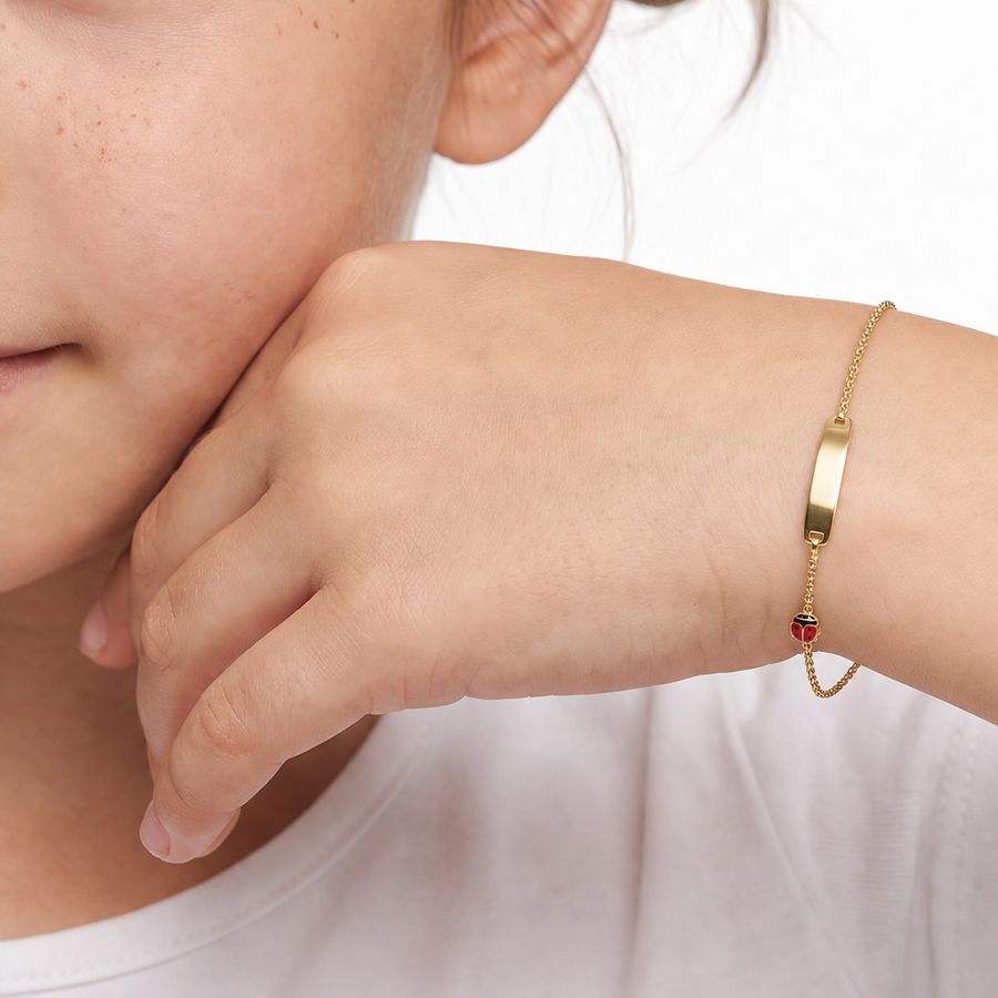 Kids B-Baby Gold Lady Bug 18K Bracelet