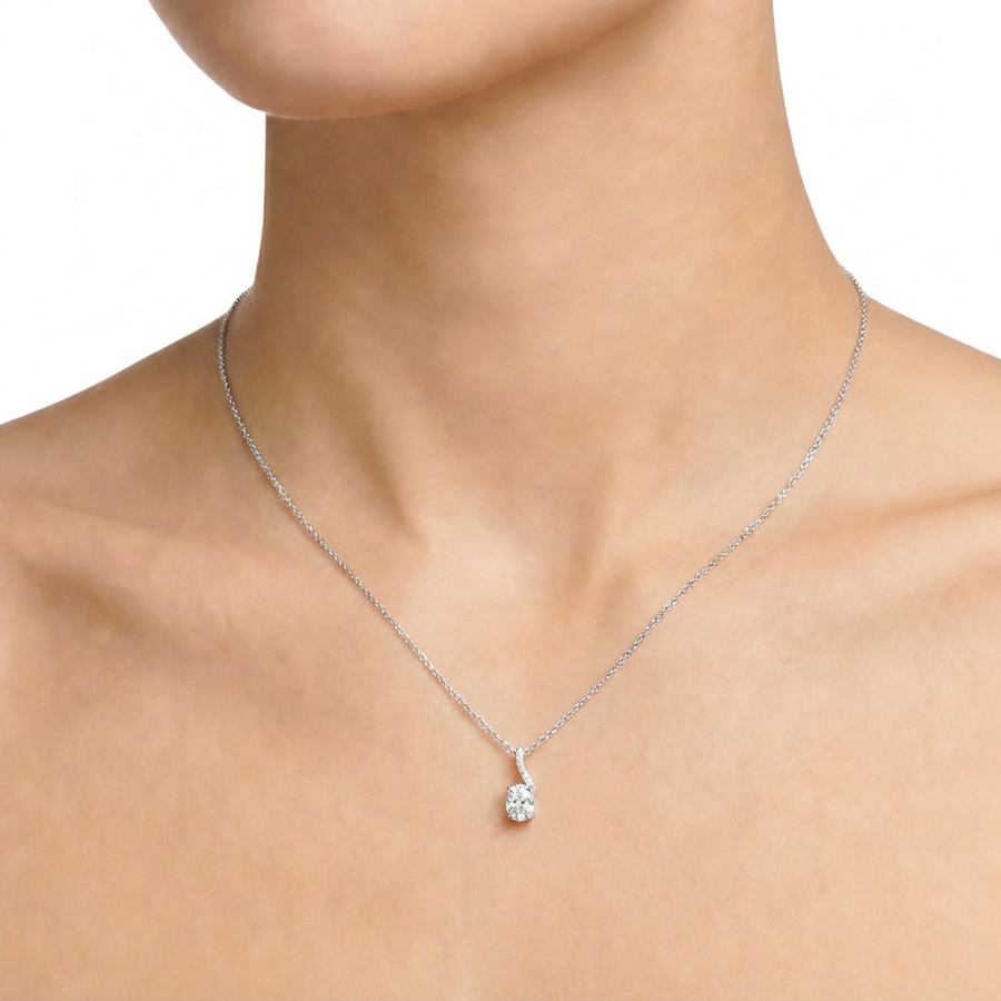 Woman Acquamarina Stones 18K Necklace